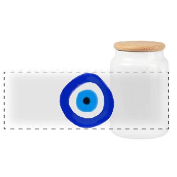 Blue Orbit Eye Abstract - Panorama Keksdose mit Holzdeckel - Weiß - Vorne