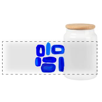 Blue Sky Abstract Design - Boîte à biscuits avec couvercle en bois - blanc - Devant
