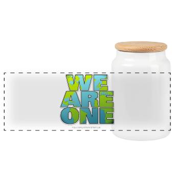 We are One - Panorama Keksdose mit Holzdeckel - Weiß - Vorne