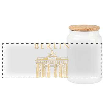 Brandenburger Tor in Berlin - Panorama Keksdose mit Holzdeckel - Weiß - Vorne