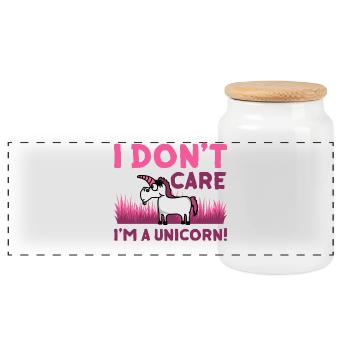 Licorne licornes cheval chevaux jument créatures mythiques - Boîte à biscuits avec couvercle en bois - blanc - Devant