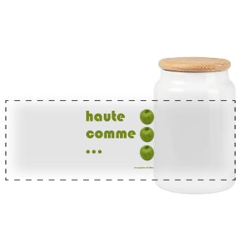 hoch wie 3 Äpfel - Panorama Keksdose mit Holzdeckel - Weiß - Vorne