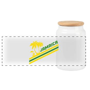 Jamaïque Palmes / Cadeau Caraïbes - Boîte à biscuits avec couvercle en bois - blanc - Devant