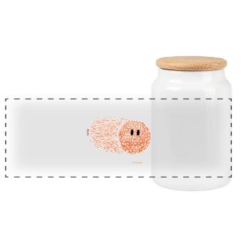Salami - Panorama Keksdose mit Holzdeckel - Weiß - Vorne