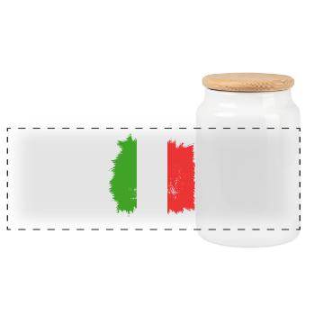 Drapeau italien - Boîte à biscuits avec couvercle en bois - blanc - Devant