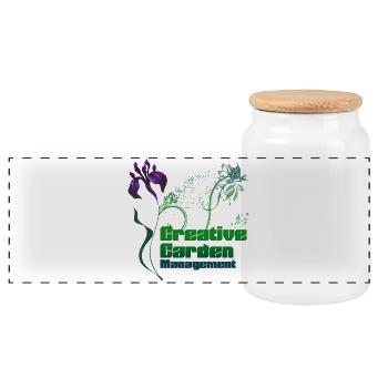 Creative Garden Management - Panoramic Cookie Jar with Wooden Lid - white - Front