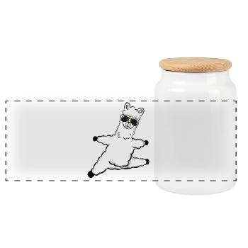 Lunettes de soleil en alpaga - Boîte à biscuits avec couvercle en bois - blanc - Devant