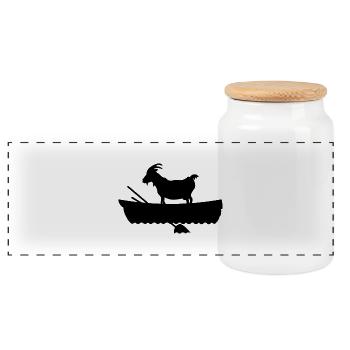 G.O.A.T. Chèvre dans le bateau - Boîte à biscuits avec couvercle en bois - blanc - Devant