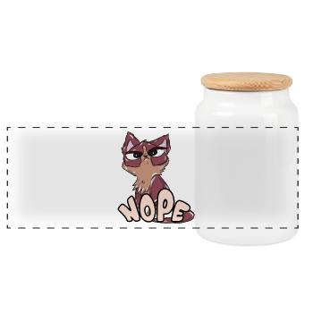 Katze - Panorama Keksdose mit Holzdeckel - Weiß - Vorne
