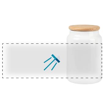 Satellite dans l’espace – Icône bleue de l’espace - Boîte à biscuits avec couvercle en bois - blanc - Devant