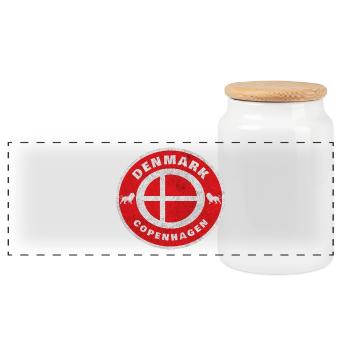 Danemark Copenhague Vintage / Cadeau Denmark - Boîte à biscuits avec couvercle en bois - blanc - Devant