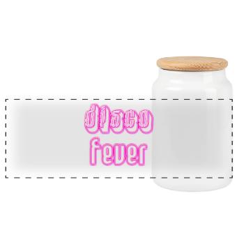 Disco Fever Texte Rétro Vintage - Boîte à biscuits avec couvercle en bois - blanc - Devant