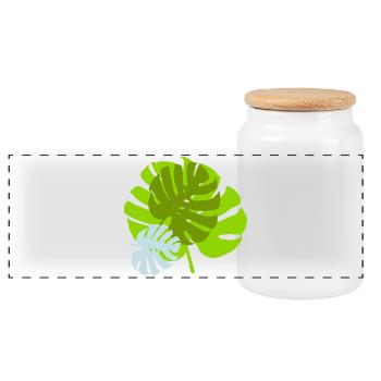 Feuillage Tropical Vert Nature Sauvage - Boîte à biscuits avec couvercle en bois - blanc - Devant