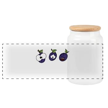 Des pruneaux drôles - Boîte à biscuits avec couvercle en bois - blanc - Devant