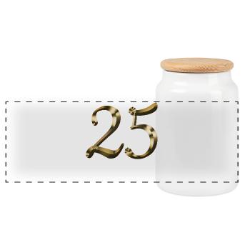 25 years of gold 25th anniversary Anniversary - Panoramic Cookie Jar with Wooden Lid - white - Front