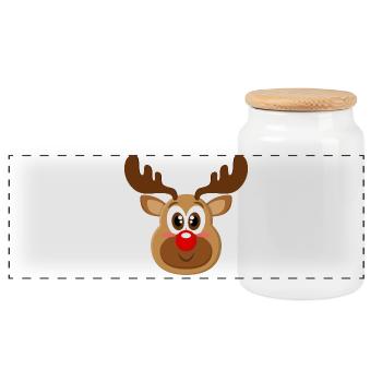 Joli bébé visage de Noël Noël Noël - Boîte à biscuits avec couvercle en bois - blanc - Devant