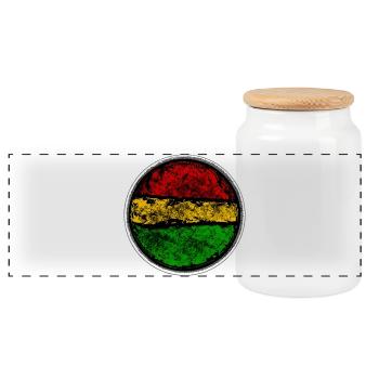 Abstraktes Retro Reggae Flag Design - Panorama Keksdose mit Holzdeckel - Weiß - Vorne