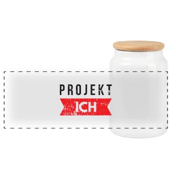 auto-motivation - Boîte à biscuits avec couvercle en bois - blanc - Devant