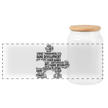 Game Dev - Boîte à biscuits avec couvercle en bois - blanc - Devant
