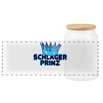 Schlager Prinz Schlagerprinz Volksmusik Statement - Panorama Keksdose mit Holzdeckel - Weiß - Vorne