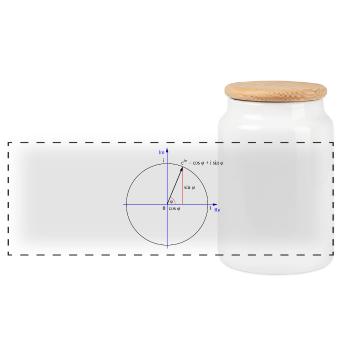 Eulers Formel - Panorama Keksdose mit Holzdeckel - Weiß - Vorne