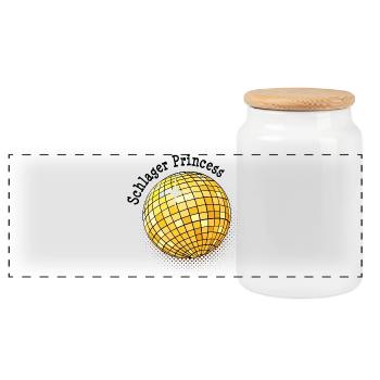 Schlager Prinzessin Schlagermusik Schlagerstar - Panorama Keksdose mit Holzdeckel - Weiß - Vorne