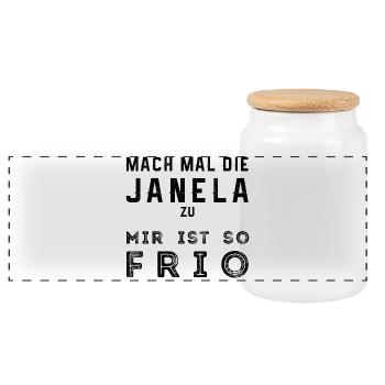 Brasilien Brasilianer Deutschland Geschenk lustig - Panorama Keksdose mit Holzdeckel - Weiß - Vorne