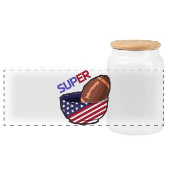 Équipe drôle de champions finaux de football américain - Boîte à biscuits avec couvercle en bois - blanc - Devant