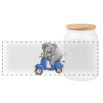 Moteur Cartoon Bande dessinée - Boîte à biscuits avec couvercle en bois - blanc - Devant