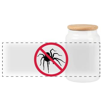 no spider forbidden shield spider design cl - Panoramic Cookie Jar with Wooden Lid - white - Front