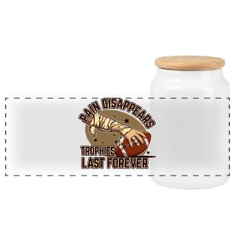 American football motivation winner team saying - Panoramic Cookie Jar with Wooden Lid - white - Front