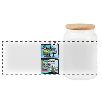 Schlager Cartoon Schlagermusik Lustig Volksmusik - Panorama Keksdose mit Holzdeckel - Weiß - Vorne