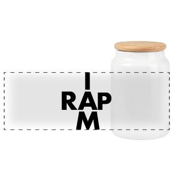 Hip hop rap - Panoramic Cookie Jar with Wooden Lid - white - Front