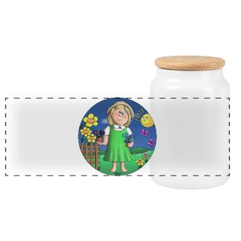 amoureux de la nature - Boîte à biscuits avec couvercle en bois - blanc - Devant