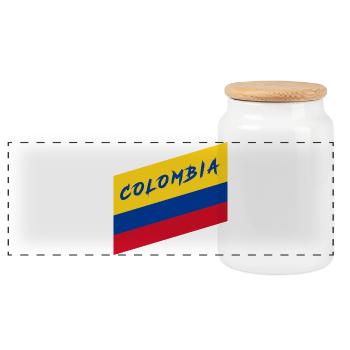 Colombie Drapeau national / Cadeau Bogota - Boîte à biscuits avec couvercle en bois - blanc - Devant