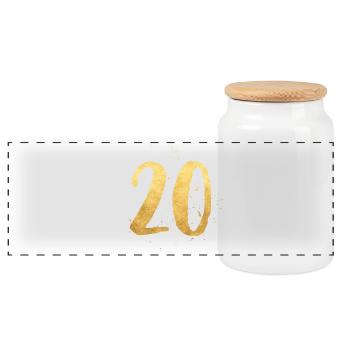 20 gold round birthday twenty gift number - Panoramic Cookie Jar with Wooden Lid - white - Front