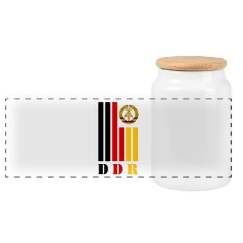 Barres de DDR avec des couleurs nationales / cadeau ostalgie - Boîte à biscuits avec couvercle en bois - blanc - Devant