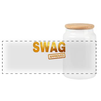 Bold Retro Typography Design - Panoramic Cookie Jar with Wooden Lid - white - Front