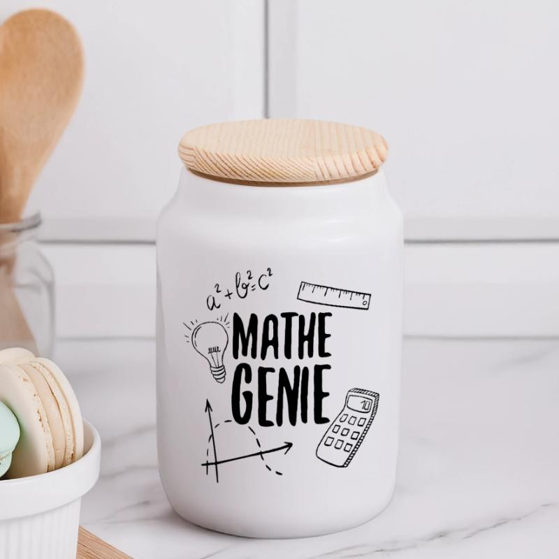 Math Genius Math Genius Math Mathematicien Boîte à biscuits avec couvercle en bois