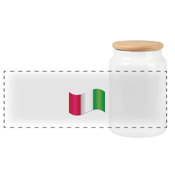  Italian Flag  - Panoramic Cookie Jar with Wooden Lid - white - Front