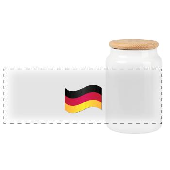 German Flag - Panoramic Cookie Jar with Wooden Lid - white - Front
