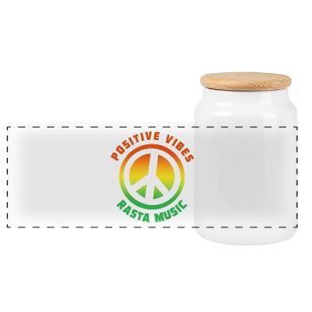 Ondes positives Rastamusic Paix - Boîte à biscuits avec couvercle en bois - blanc - Devant