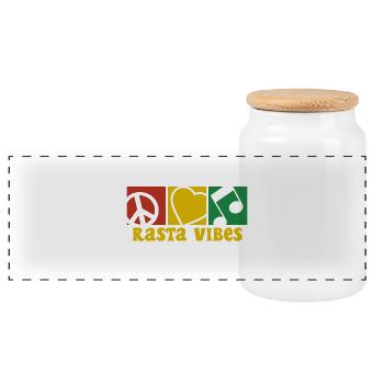 RASTA VIBES - Boîte à biscuits avec couvercle en bois - blanc - Devant