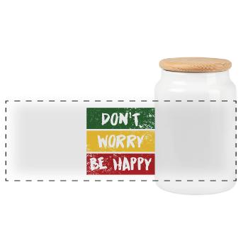 Sprint chanceux au bloc de couleurs rastafari - Boîte à biscuits avec couvercle en bois - blanc - Devant