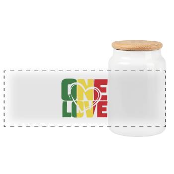 One Love Reggae Palette - Panoramic Cookie Jar with Wooden Lid - white - Front