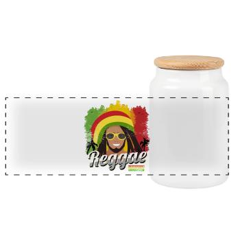 Portrait de l’ambiance reggae rasta - Boîte à biscuits avec couvercle en bois - blanc - Devant