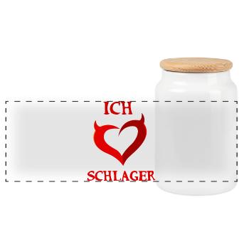J'aime la musique Schlager Schlager musique coeur dire - Boîte à biscuits avec couvercle en bois - blanc - Devant
