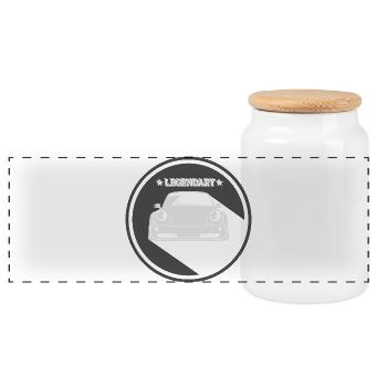 Cars Car Legend Oldtimer Sports Car - Panoramic Cookie Jar with Wooden Lid - white - Front