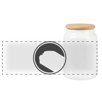 shelby gt oldschool v8 muscle cars - Panoramic Cookie Jar with Wooden Lid - white - Front