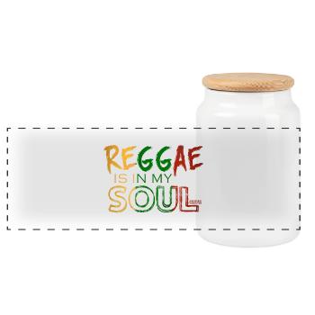 Reggae soul aux couleurs vives - Boîte à biscuits avec couvercle en bois - blanc - Devant